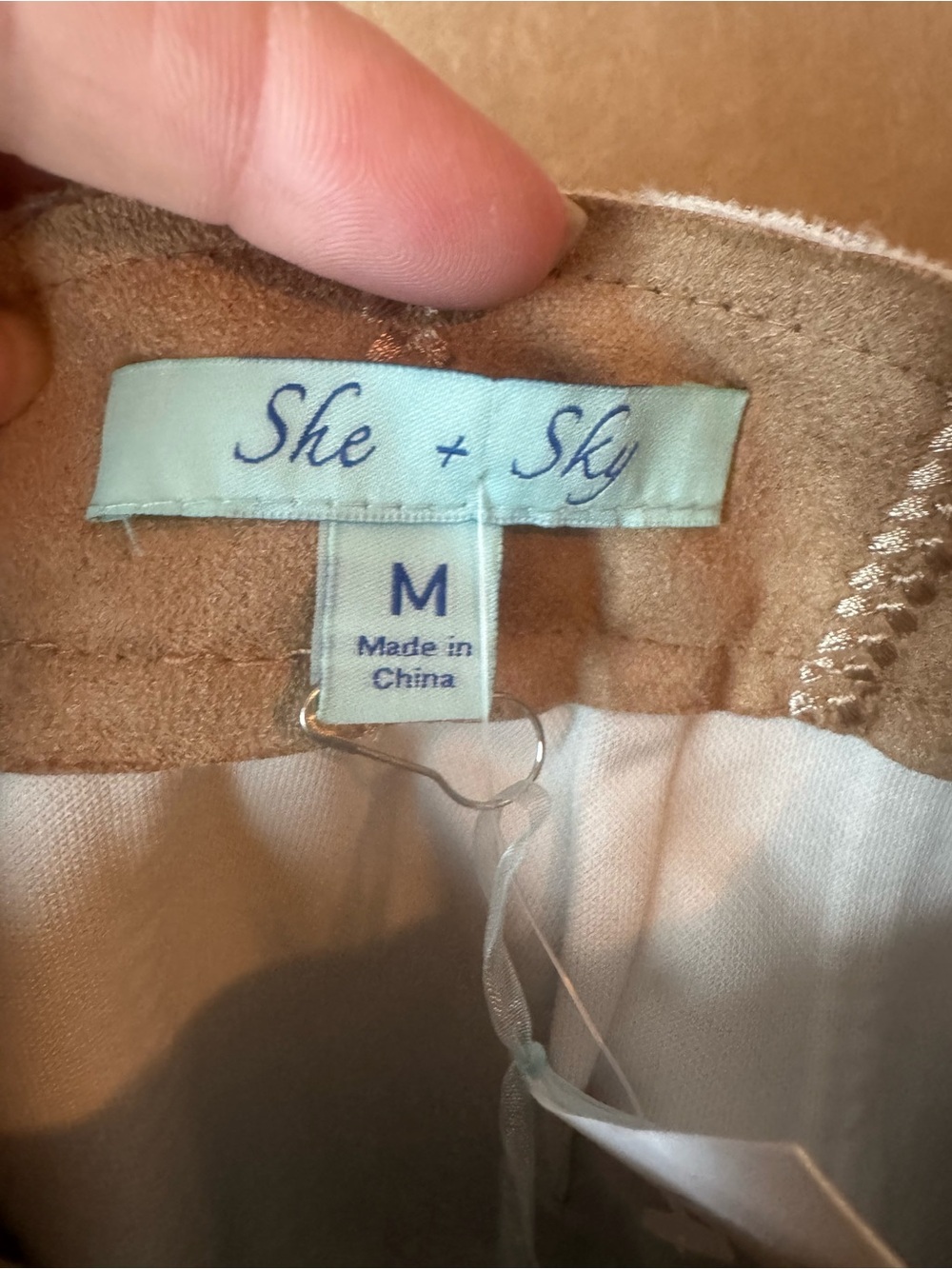 She + Sky Tan Utility Mini Skirt with Patch Pockets - Picture 2 of 4